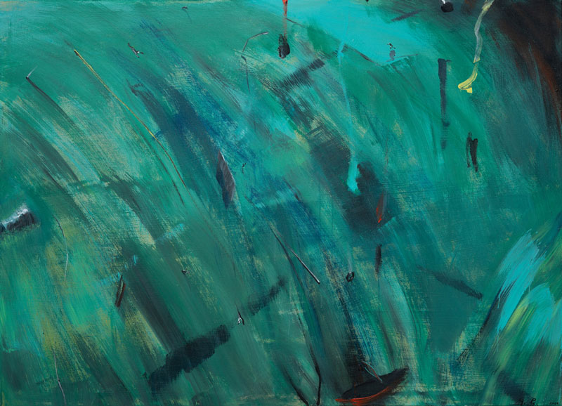 Wasserhang II            |  2024    Ac/Leinw.  130 x 180 cm