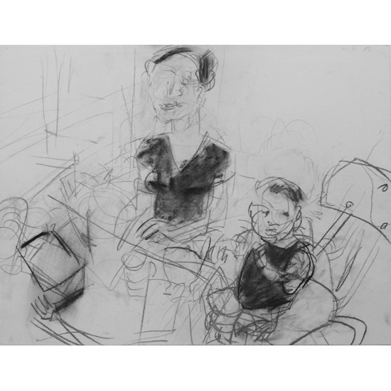 Christiane mit Igor            |  1986    Kohle/Papier