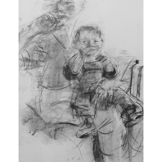 Christiane mit Igor            |  1986    Kohle/Papier